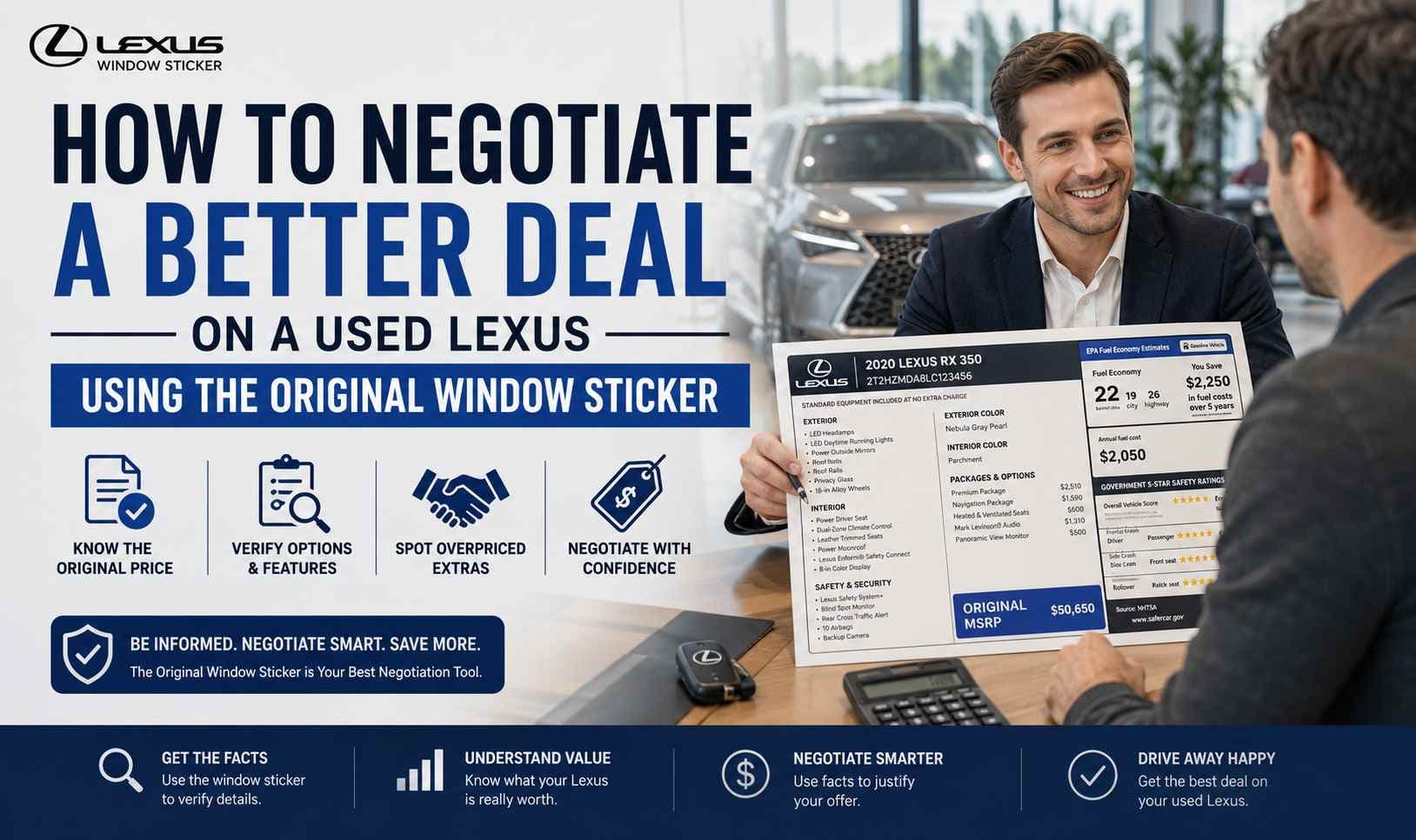 How to Negotiate a Better Deal on a Used Lexus Using the Original Window Sticker
